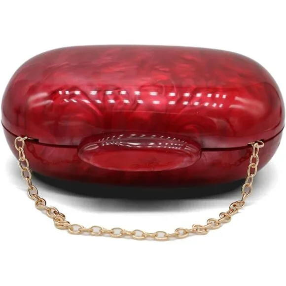 Elegant Glitter Marble Purse - Waterproof Acrylic Clutch for Special Occasions - Picture 6 of 6